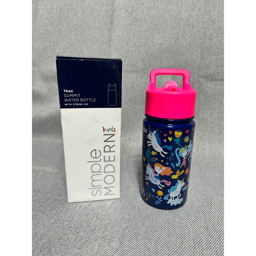 Simple Modern Summit Water Bottle Kids 14oz Unicorn Insulated Stainless Steel